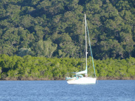Beating into the wind - approaching Kangaroo Island with the weather brewing